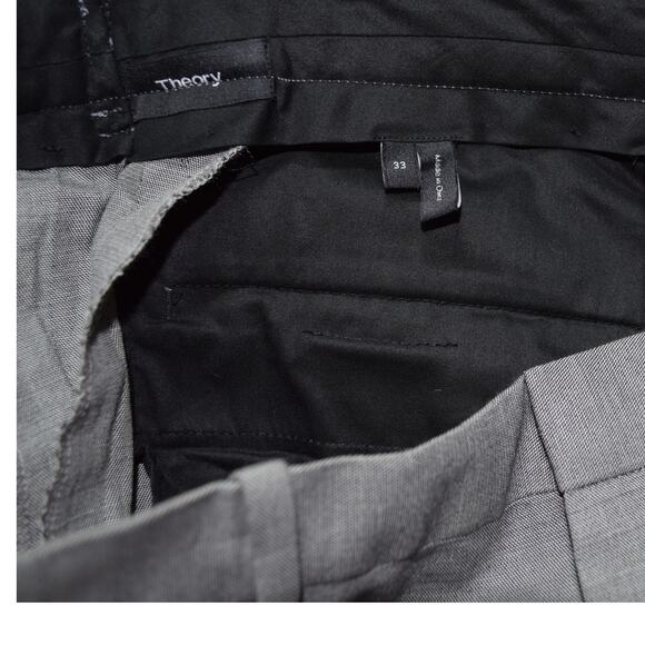 Theory Men’s Slim Fit Dress Pants Gray Size 33 - Picture 4 of 4